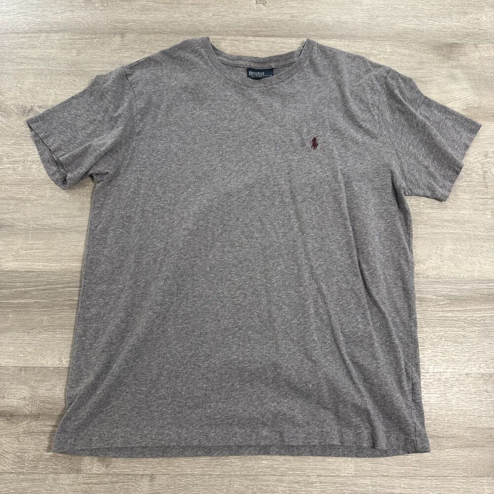 Polo Ralph Lauren Shirt Pony Logo Men’s Gray Medium 100% Cotton Crew Neck Tee